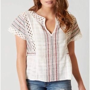 BKE GIMMICKS | Embroidered Gauze Top | Small